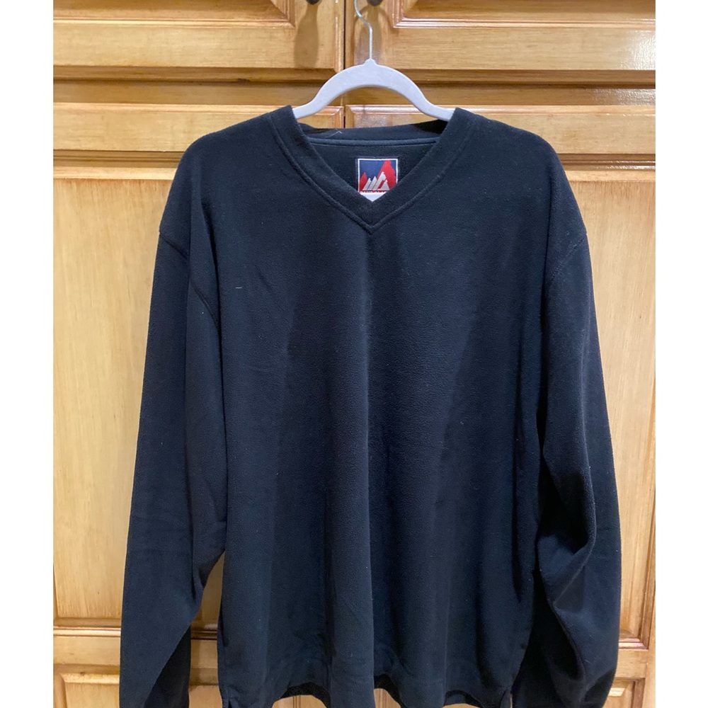 Blue Glacier Men's Sweater Long Sleeve Solid Black Size Large L V-Neck Pre-Owned